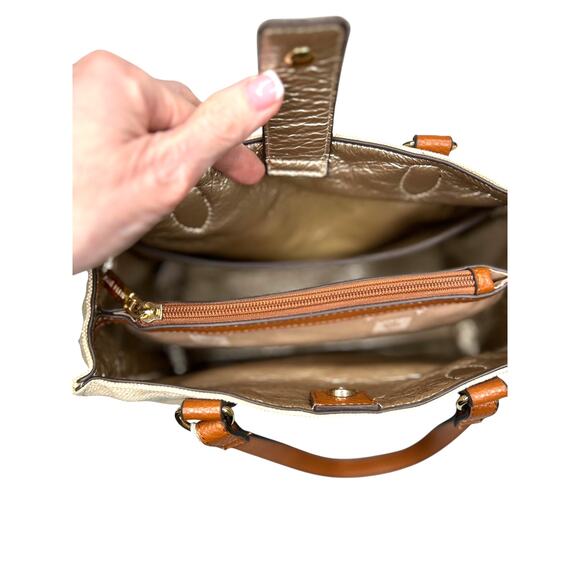 Anne Klein Natural Texturized Handbag Crossbody Bag Adjustable Strap - Picture 6 of 10